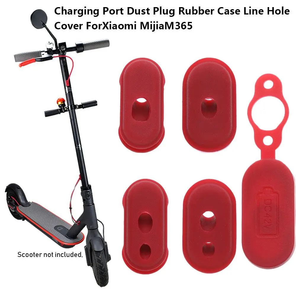 

4/5PCS Charge Port Waterproof Cover Red Rubber Case Dust Plug for Xiaomi Mijia M365 Electric Scooter Replacement Accessories
