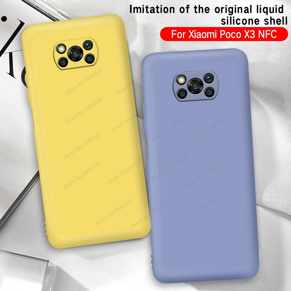

Soft Liquid silicone phone cover for xiaomi poco x3 nfc x3 3x nfc case pocophonex3 pocox3 poko x 3 nfc 6.67'' coque fundas TPU