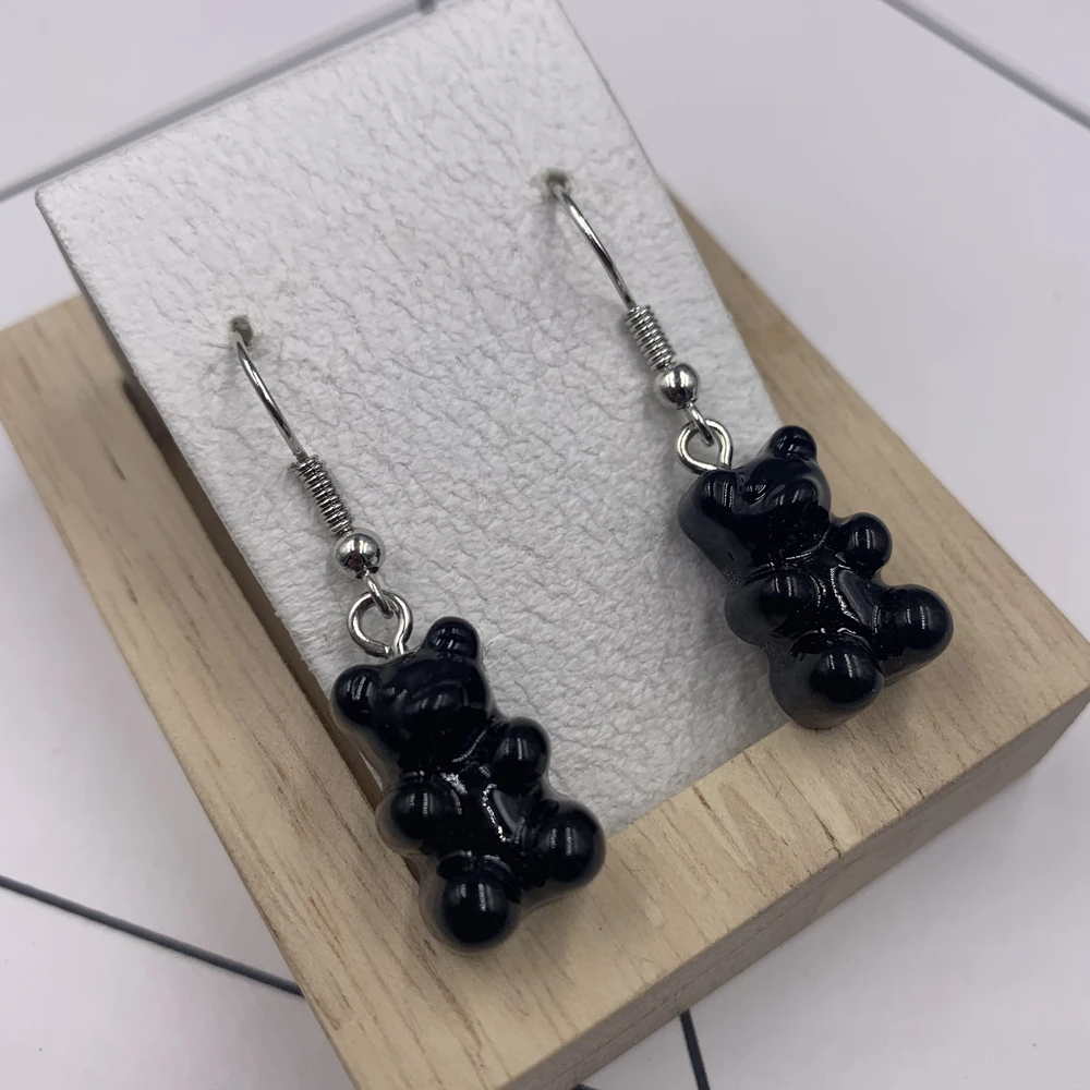 Мультяшные милые полимерные серьги цветные Животные медведь Высокое качество