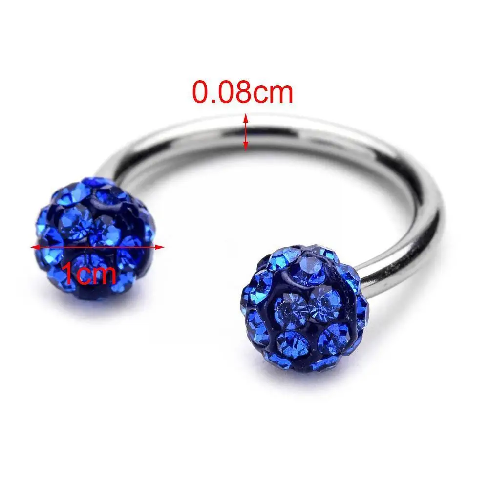 

1pcs Rhinestone Nose Hoop Ring Steel Nose Ring Sexy Rings Nose Piercing Lip Jewelry Septums Double Crystal Clip Women C8G9