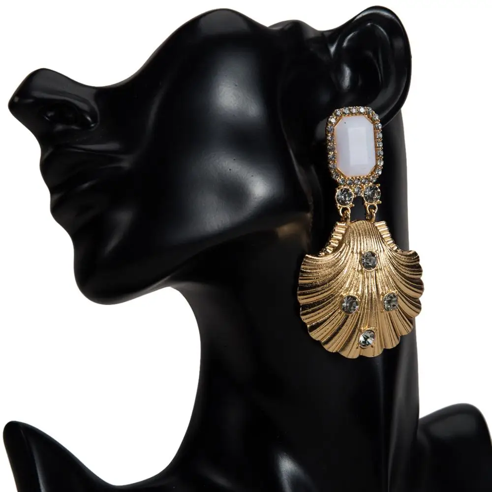 

Fashion Brand Alloy Shell Charms Drop Dangle Earrings For Women Jewelry New Design Lady's Statement Earrings Accessory