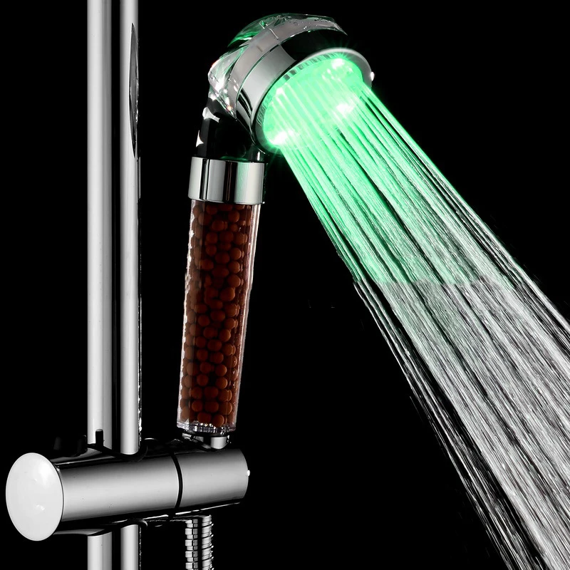 Светодиодная насадка для душа с контролем температуры воды одиночный/RGB свет