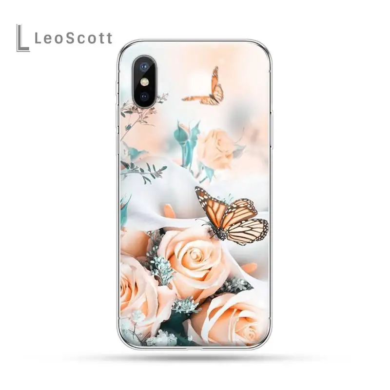

Flowers and butterflies fashion Phone Case For iphone 12 5 5s 5c se 6 6s 7 8 plus x xs xr 11 pro max