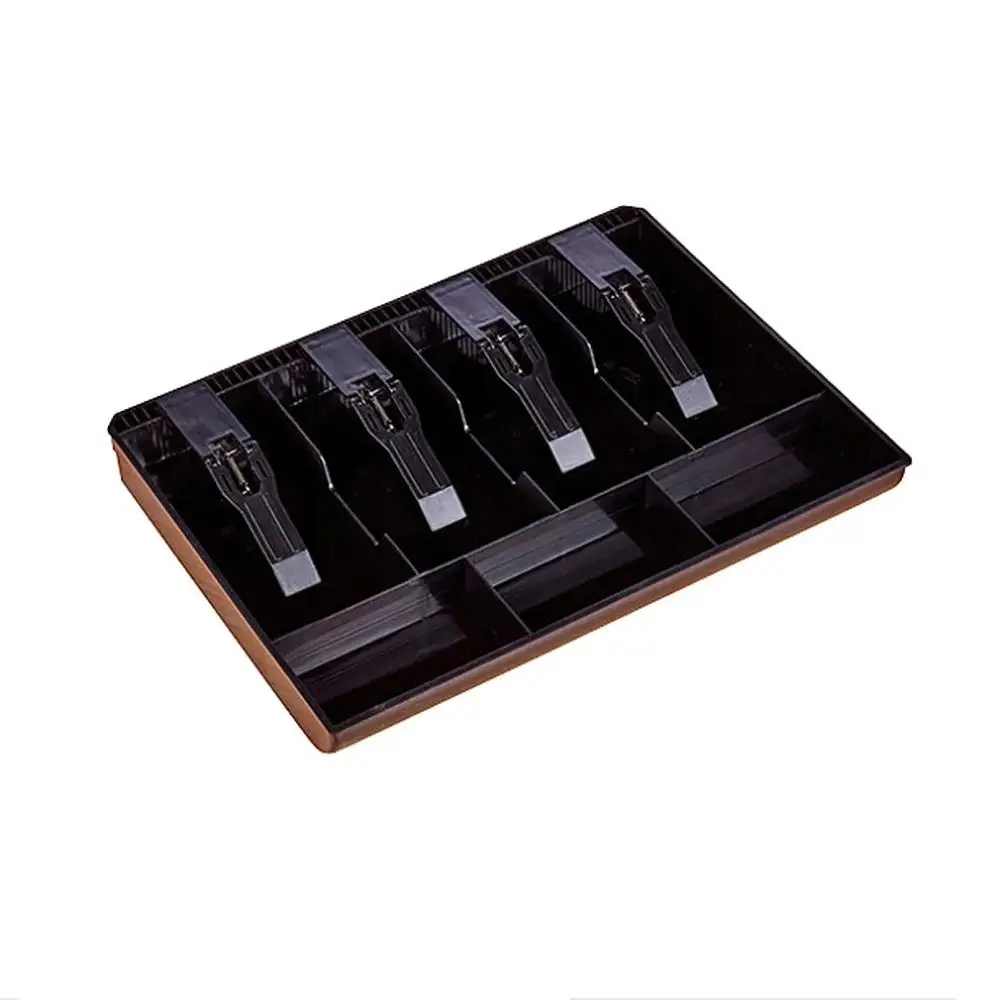 black Durable ABS Money Cash Coin Register Insert Tray Replacement Cashier Drawer Storage Cash Register Tray Box Classify Organizer - Color: black