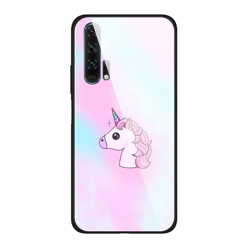 

Rainbow unicorn Phone Case For Huawei Mate 9 10 lite 20Pro&Tempered Glass Back Cover For Honor 7A 8X 9 10 V10