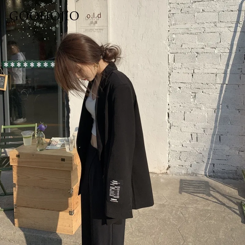 

GOOHOJIO 2021 Spring and Autumn Fashionable Blazers Female Temperament All-match Blazers Women Design Casual Blazers for Women