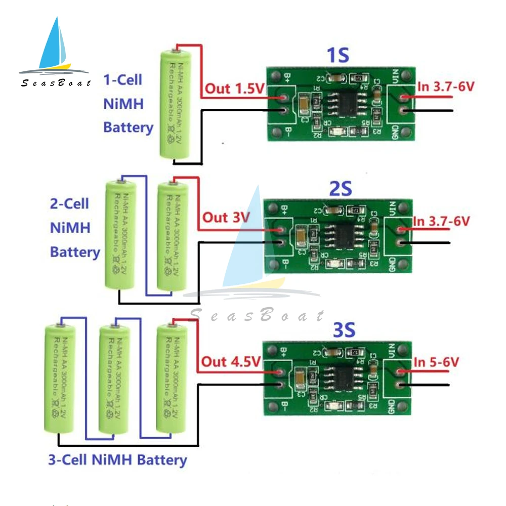 

1S 2S 3S CELL 1A NiMH Rechargeable Lithium Battery Smart Charger Module Charging Voltage 1.5V 3V 4.5V 5V Input 3.7V-6V 5V 4.2V