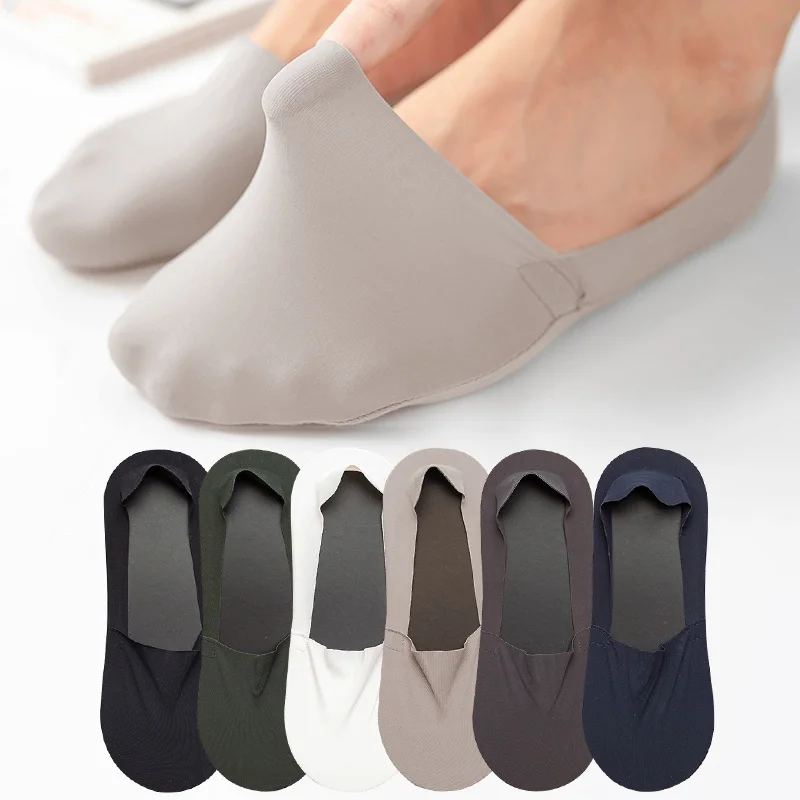 

3 Pairs High Quality Matching Casual Socks Men Invisible Low Cut Sock Lot Breathable Silicone Non-slip Comfortable Cotton Bottom