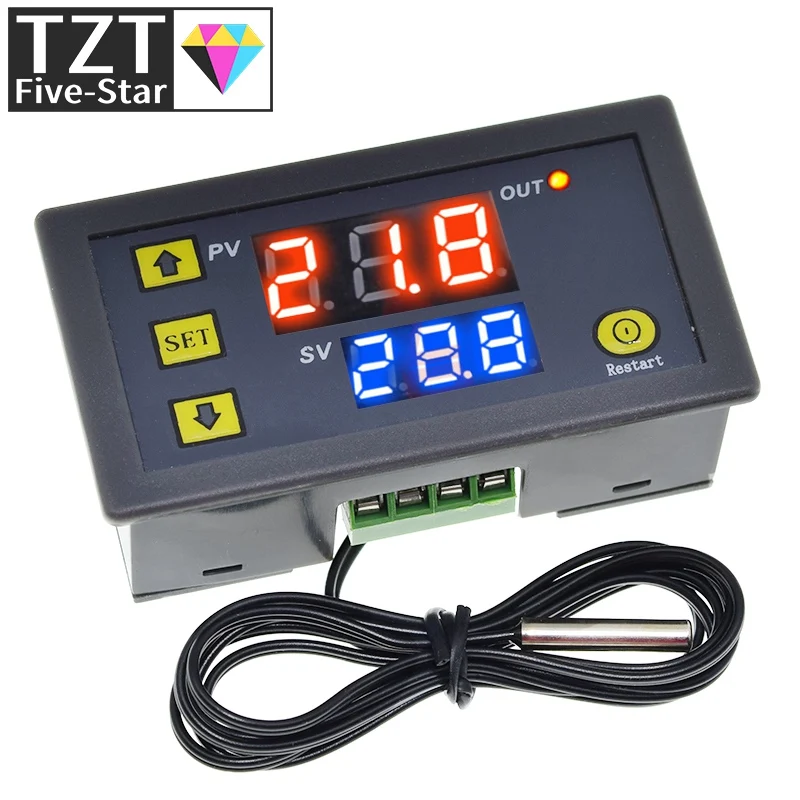 Цифровой термостат W3230 12 В 24 для контроля температуры со светодиодным дисплеем -