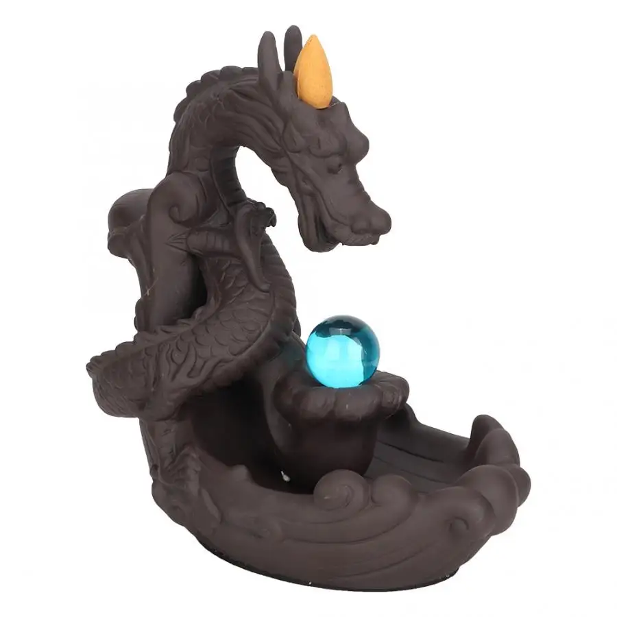 Керамический ладан дракон курильница дым обратного потока конус держатель