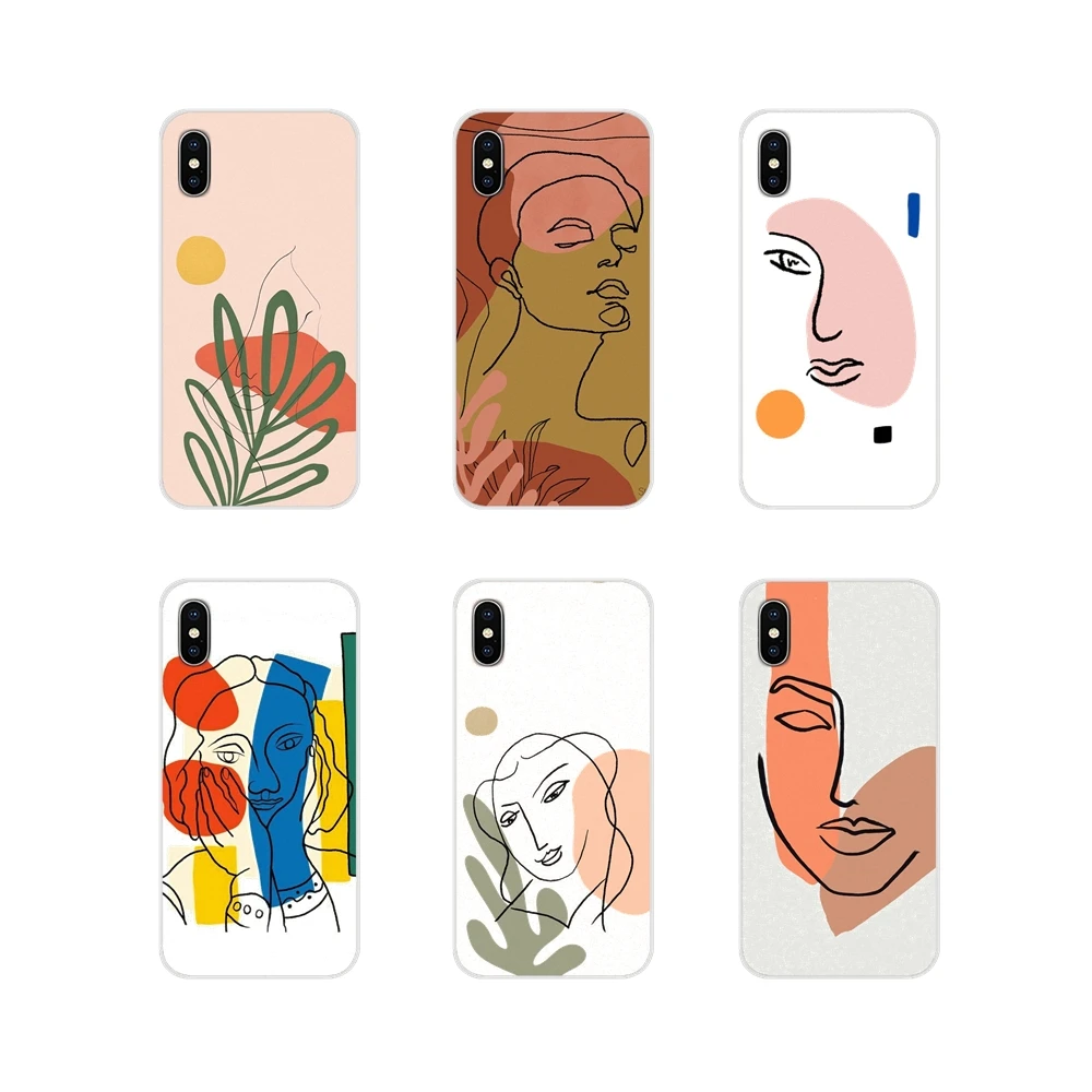 Абстрактная художественная живопись матизующее лицо для Samsung Galaxy S2 S3 S4 S5 Mini S6 S7 Edge