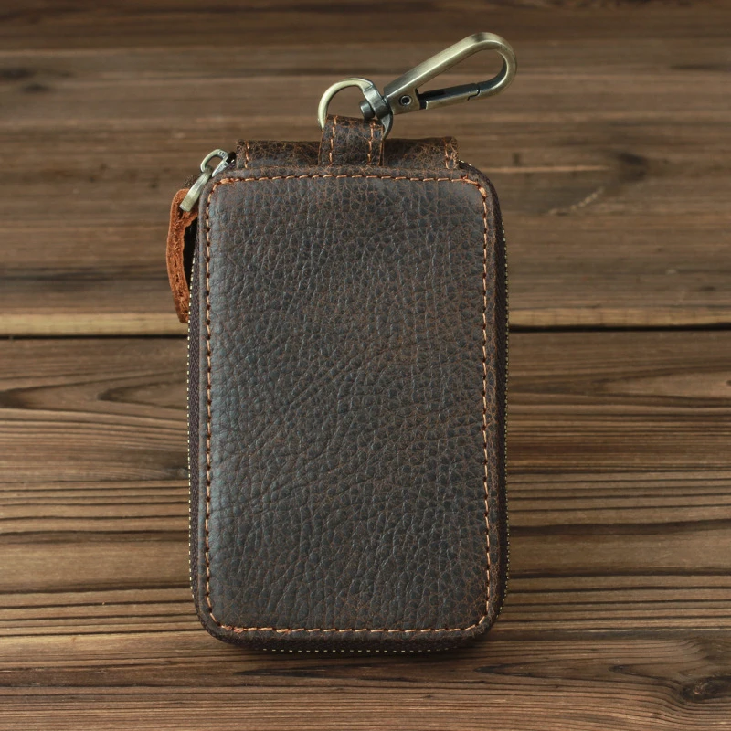 Key Wallet Can hold a lot of keys Retro big key case Landlord zipper hook leather totem Unicorn white tiger fish |