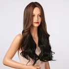 Синтетический женский парик, длинные волосы, коричневый и черный, для косплея, термостойкий