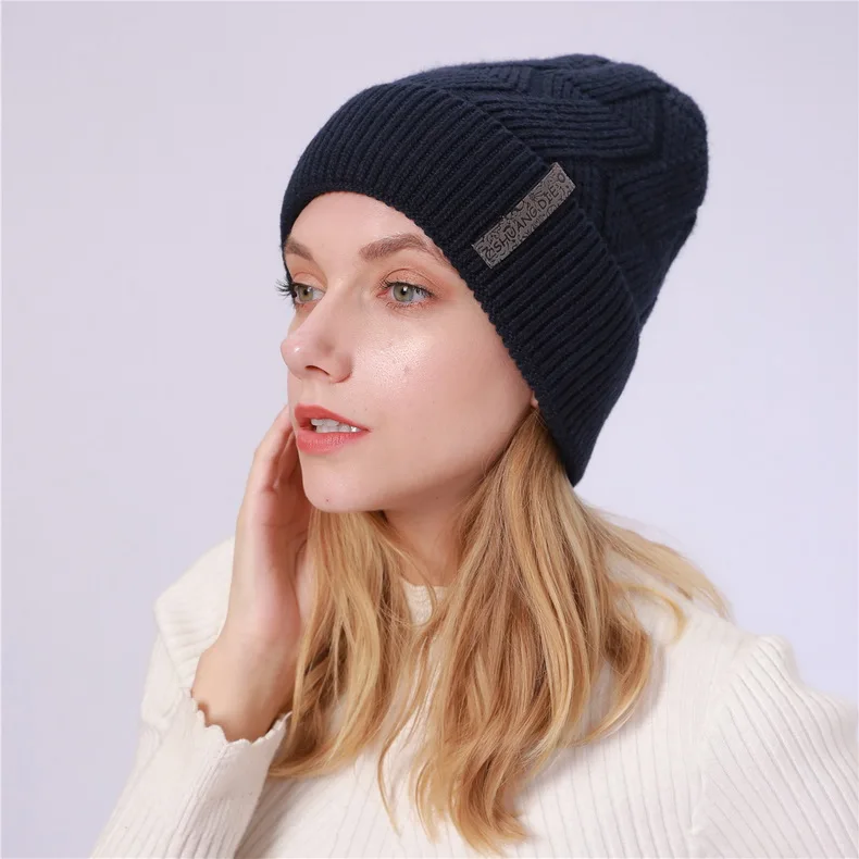 NUZADA брендовые зимние вязанные шапочки Skullies шапочки шапки s мужские женские шерстяные плюс бархатные со стразами шапка с наушниками уличные лыжные теплые шапки