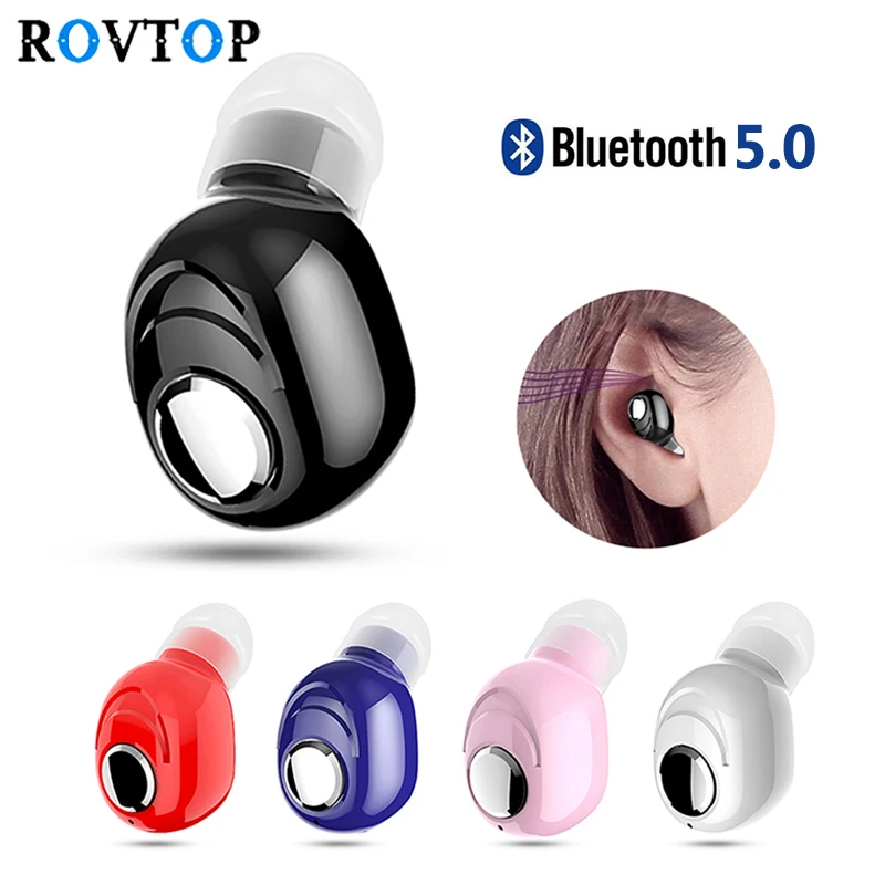 Rovtop мини беспроводные Bluetooth 5 0 наушники в ухо стерео гарнитура с микрофоном