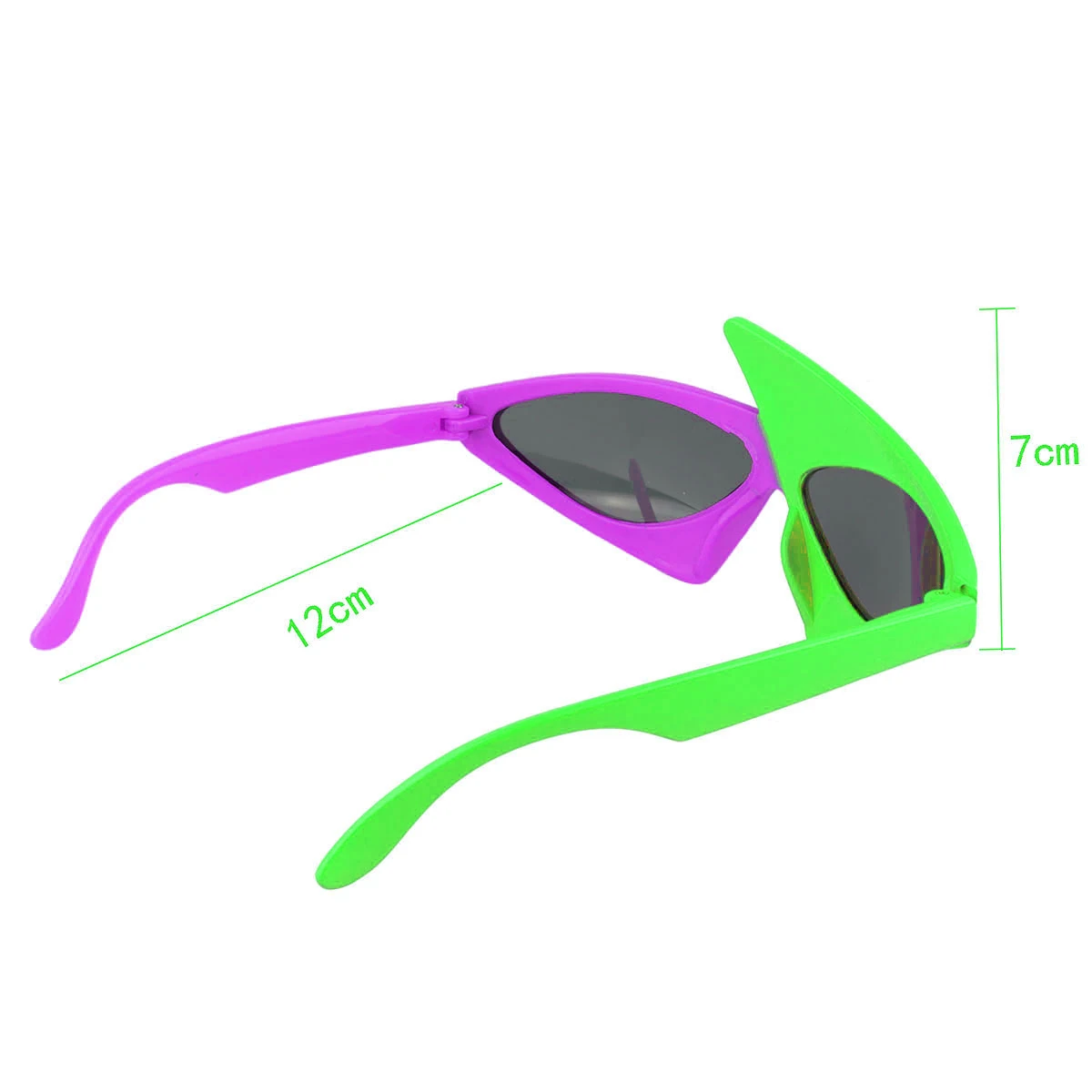 

Unisex Glasses 80s Vintage Party Eyeglass 2-Color Neon Funny Asymmetric Triangle Sunglasses Fancy Cosplay Hip Hop Dance Eyewear