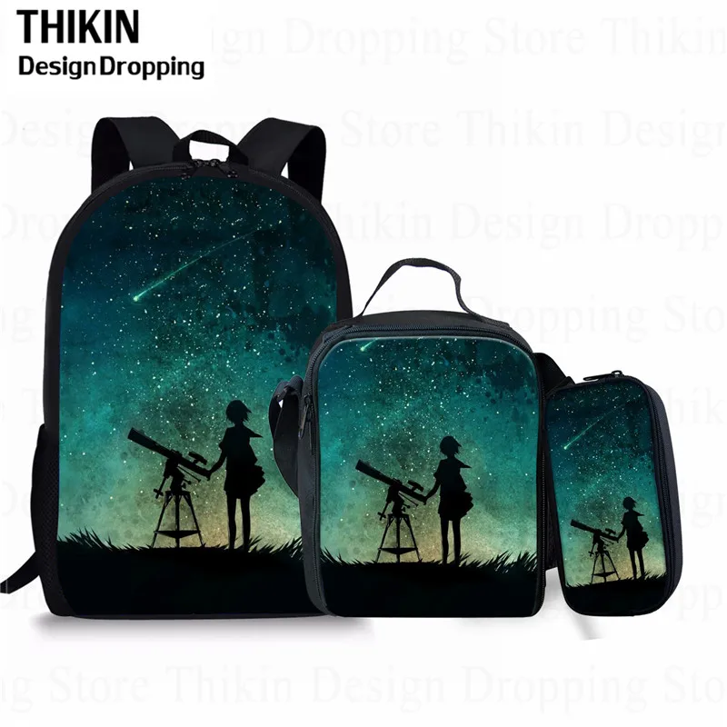 ALW0660CGK THIKN 3 шт школьная сумка набор Galaxy/Unicorn школьный рюкзак для подростков мальчиков девочек Студенческая дорожная сумка для книг школьные сумки для подарков - Цвет: ALW0660CGK