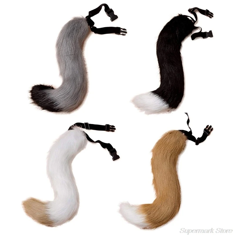 Искусственный Мех животных Гибкий Хвост Для Взрослых Подростков Регулируемый