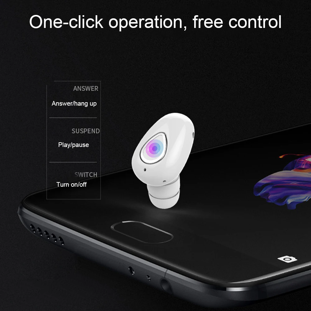 

Mini Wireless Bluetooth 4.1 In-Ear Earphones Hands-Free Stereo Bass Music Sports Earpiece