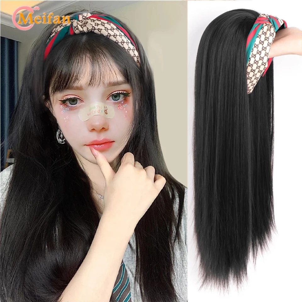 Прямой/кудрявый U образный парик MEIFAN невидимые накладные волосы на клипсе