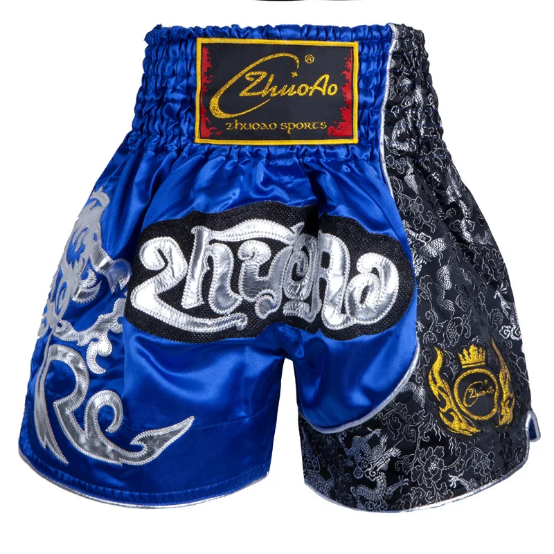 

Muay Thai Shorts Embroidery Patches Boxing Pants Mma Shorts Training Thai Boxing Shorts Man Trousers Taekwondo Trousers