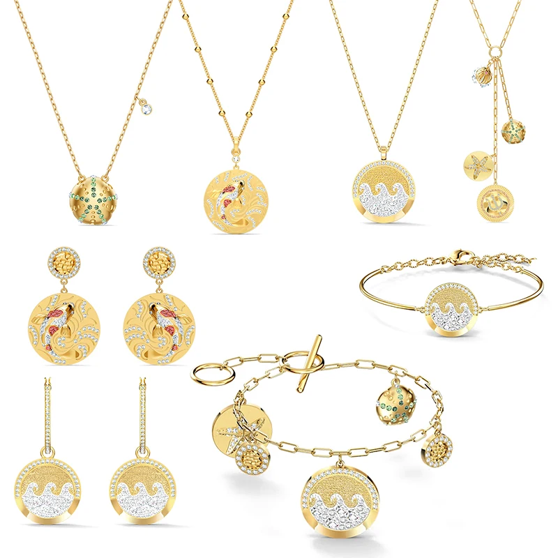 

Fashion Ladies Jewelry Shine Series Wave Jewelry Set Ladies Earrings Necklaces and Bracelets Fashion Jewelry