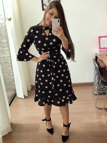 

Women Clothing Long Sleeve Floral Party Casual Mini Dress Casual New Women Lady Bandage Bodycon