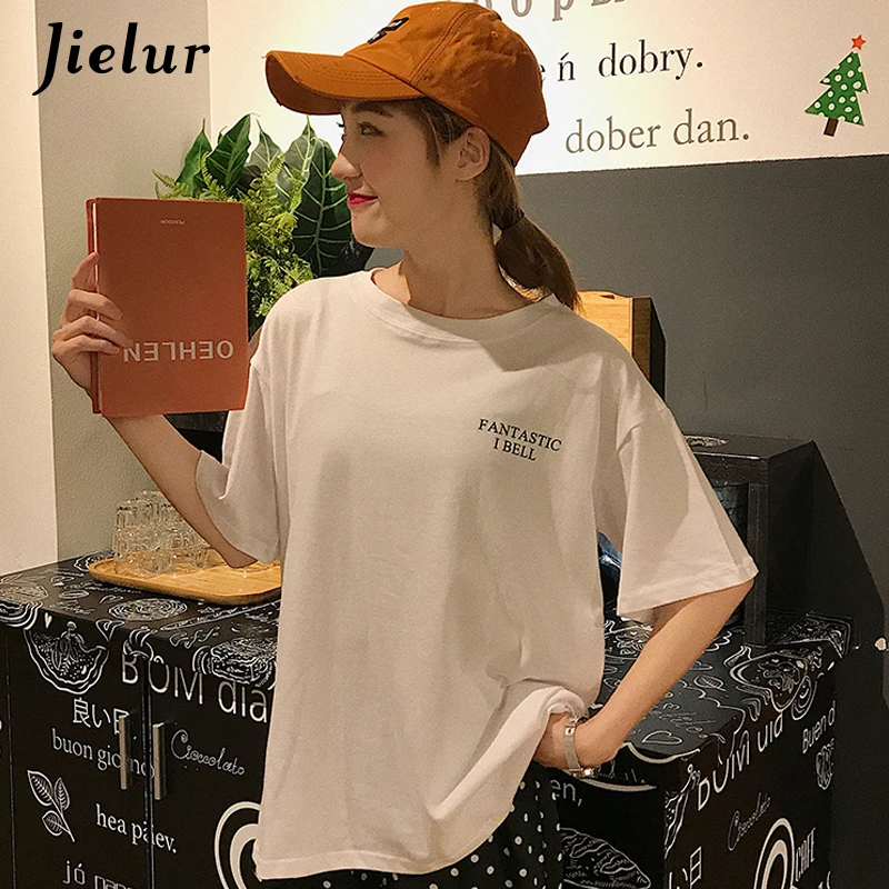 Jielur шикарно Футболка с принтом динозавра для женщин забавная Новинка обувь