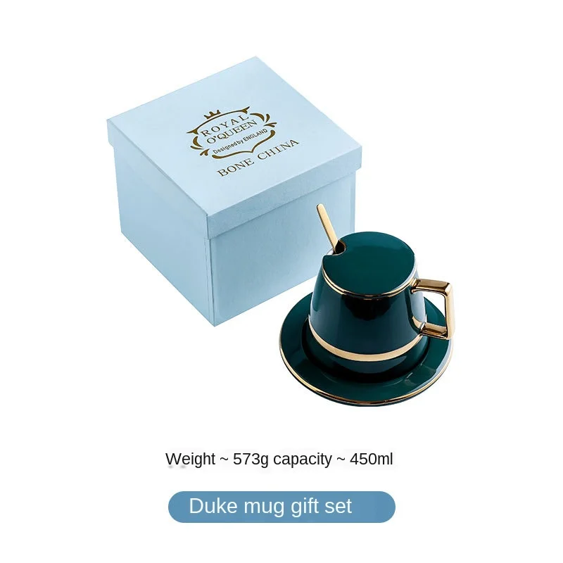 

Gift Box Royal Green Ceramics Creative Cup and Saucer Porcelain Tea Set Room Classic Coffee Cups Tazas Para Cafe Turkish Cup Set