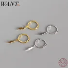 Женские серьги-гвоздики WANTME, из 100% серебра 925 пробы с подвеской в виде молнии, для вечерние, ювелирные украшения на подарок