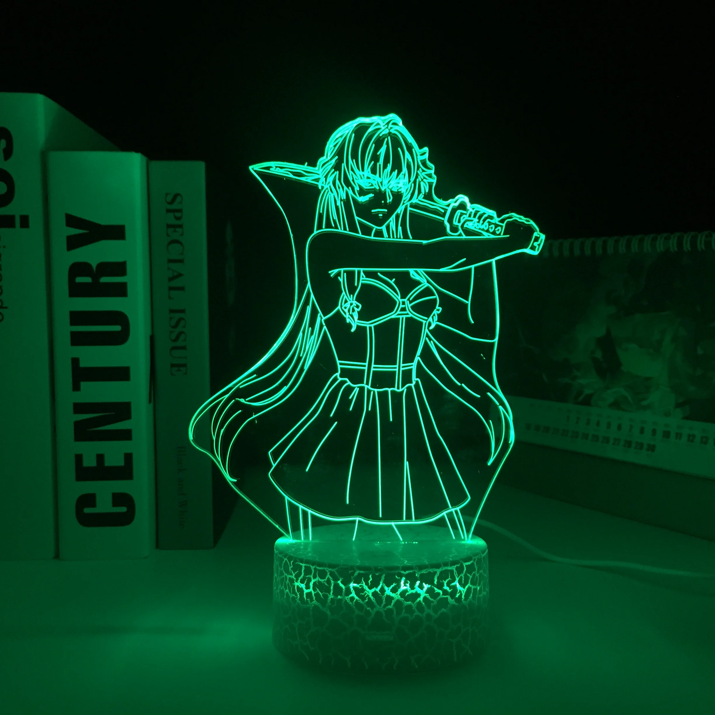 

Future Diary Yuno Gasai Anime LED White Base Light for Kids Birthday Gift Bedroom Decor Night Light Manga Future Diary 3D Lamp