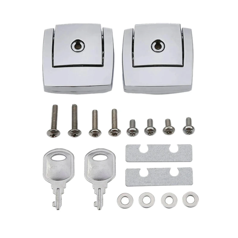 

Motorcycle Chrome Tour Pack Pak Latch Cover Kits for Touring Ultra Electra Glide Road King 88-13