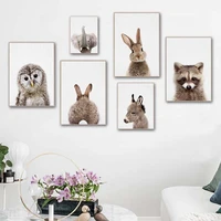 animal poster wall pictures for children bedroom cute rabbit painting home accessories poster decor modern wall charts canvas
