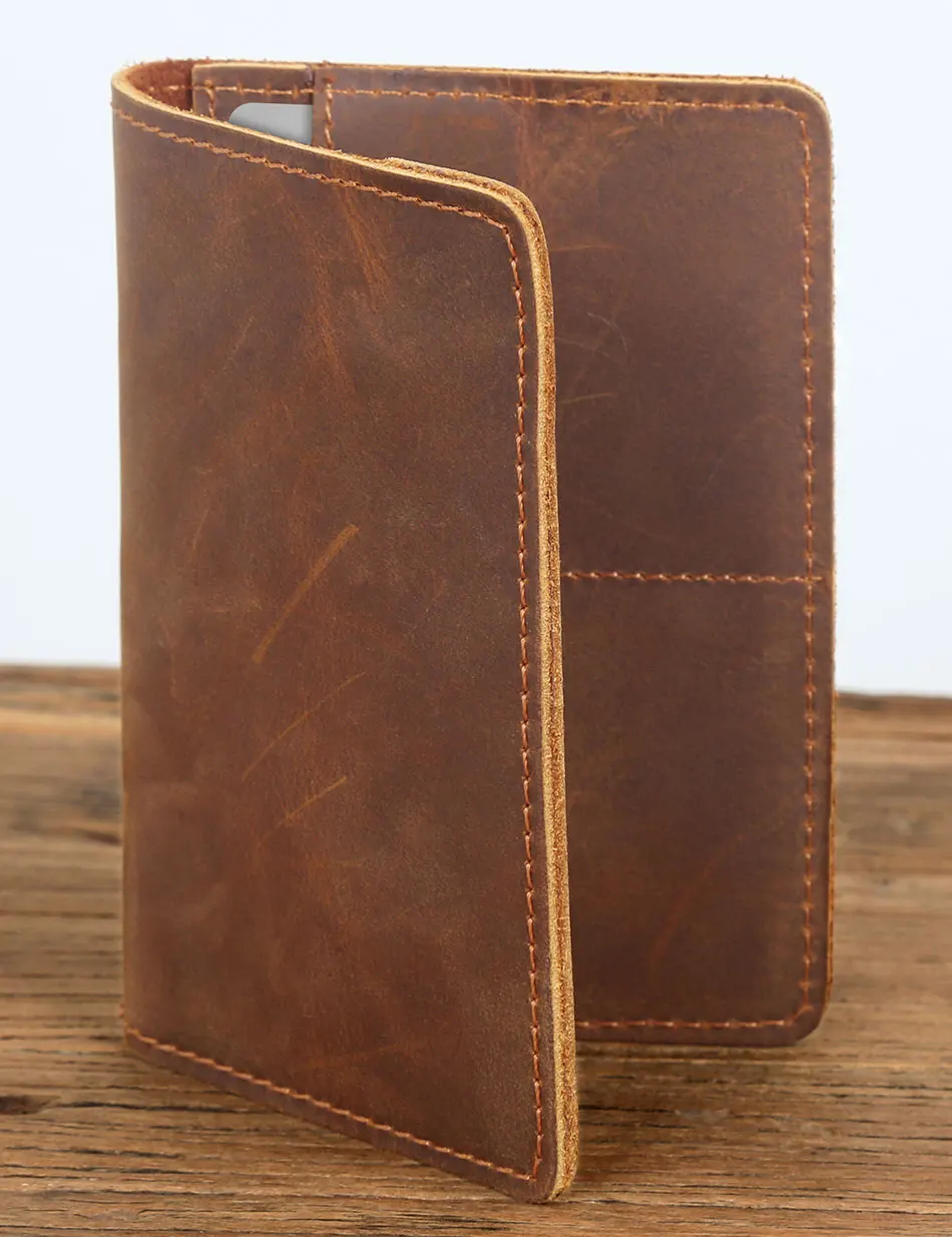 Обложка для паспорта из натуральной кожи мужчин тонкий винтажный Чехол