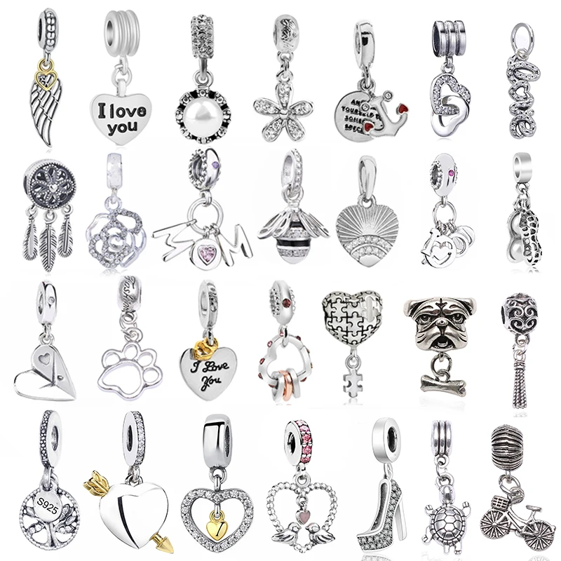 

2 шт./лот посеребренный кулон в виде собачьей лапы Европейский Шарм подходят для оригинального бренда очаровательный браслет модные ювелирные изделия в подарок