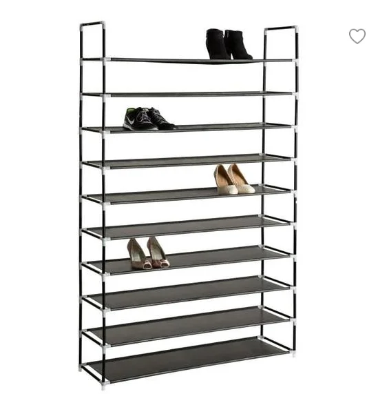 2020 простая сборка 10-слойный Нетканая обувная стойка с ручкой черная обувь шкаф
