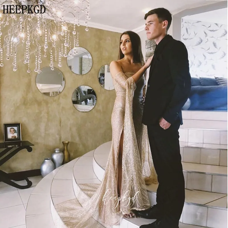 Блестящее вечернее платье с длинным рукавом в стиле Саудовской Аравии без