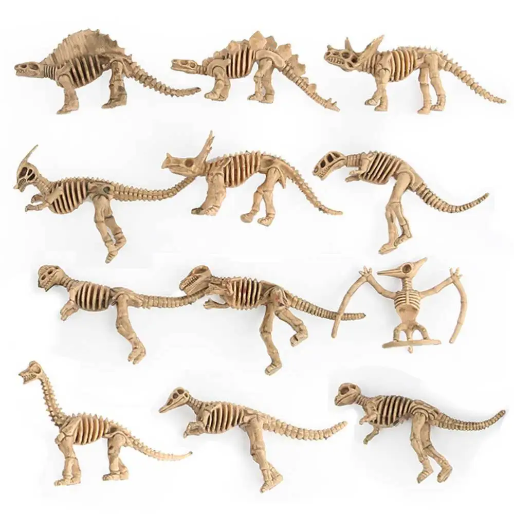 12PCS Mini Dinosaur Model Decor Jurassic Adornments Lifelike Ornament Simulated Skeleton | Игрушки и хобби
