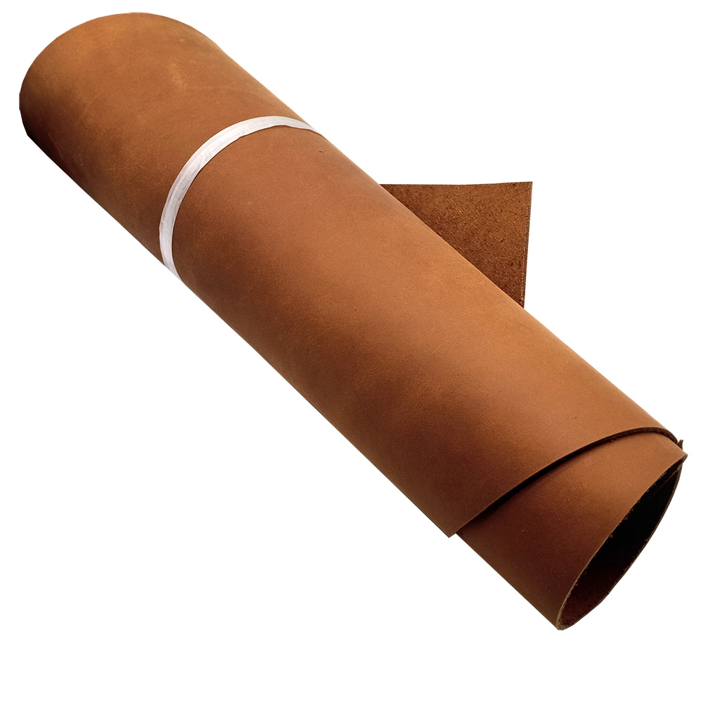 Натуральная кожа Crazy Horse оранжевого и коричневого цвета из коровьей кожи