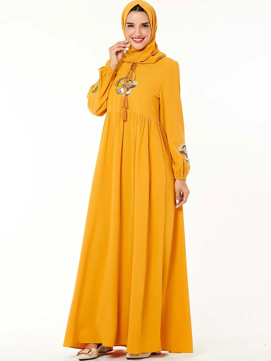 Мусульманское платье абайя исламский хиджаб Дубай Arabe Caftan арабское кафтан Tesettur
