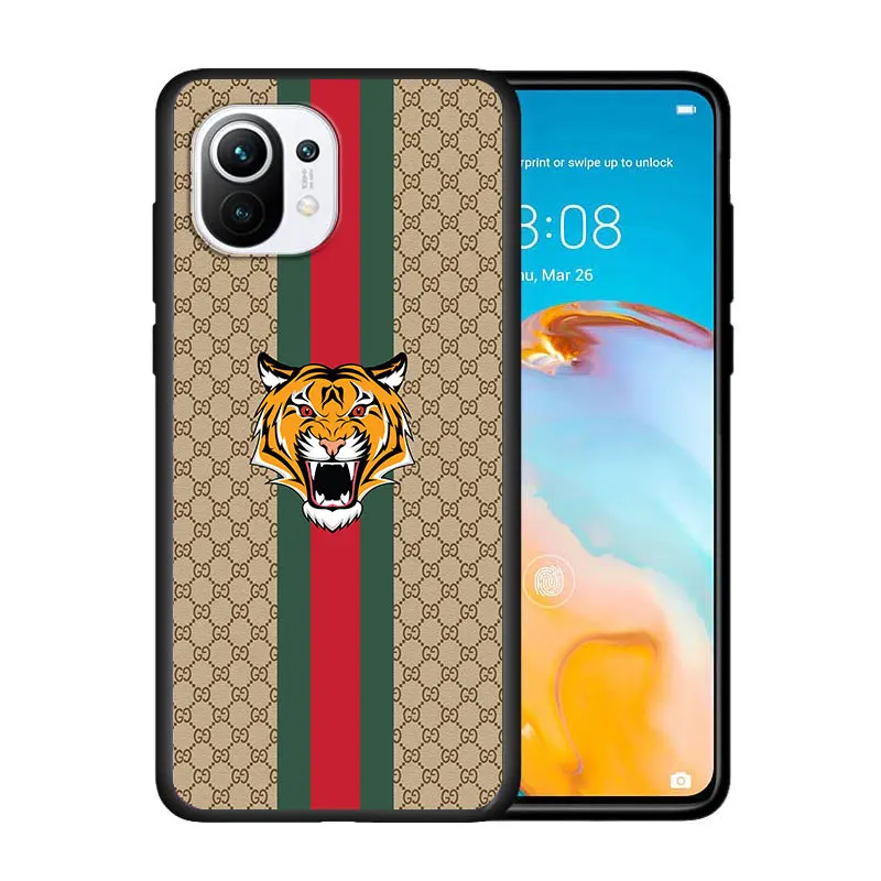 

Italian luxury Brand Snake for Xiaomi Mi 11 10T Note 10 Ultra 5G 9 9T SE 8 A3 A2 A1 6X Pro Play F1 Lite 5G Black Phone Case