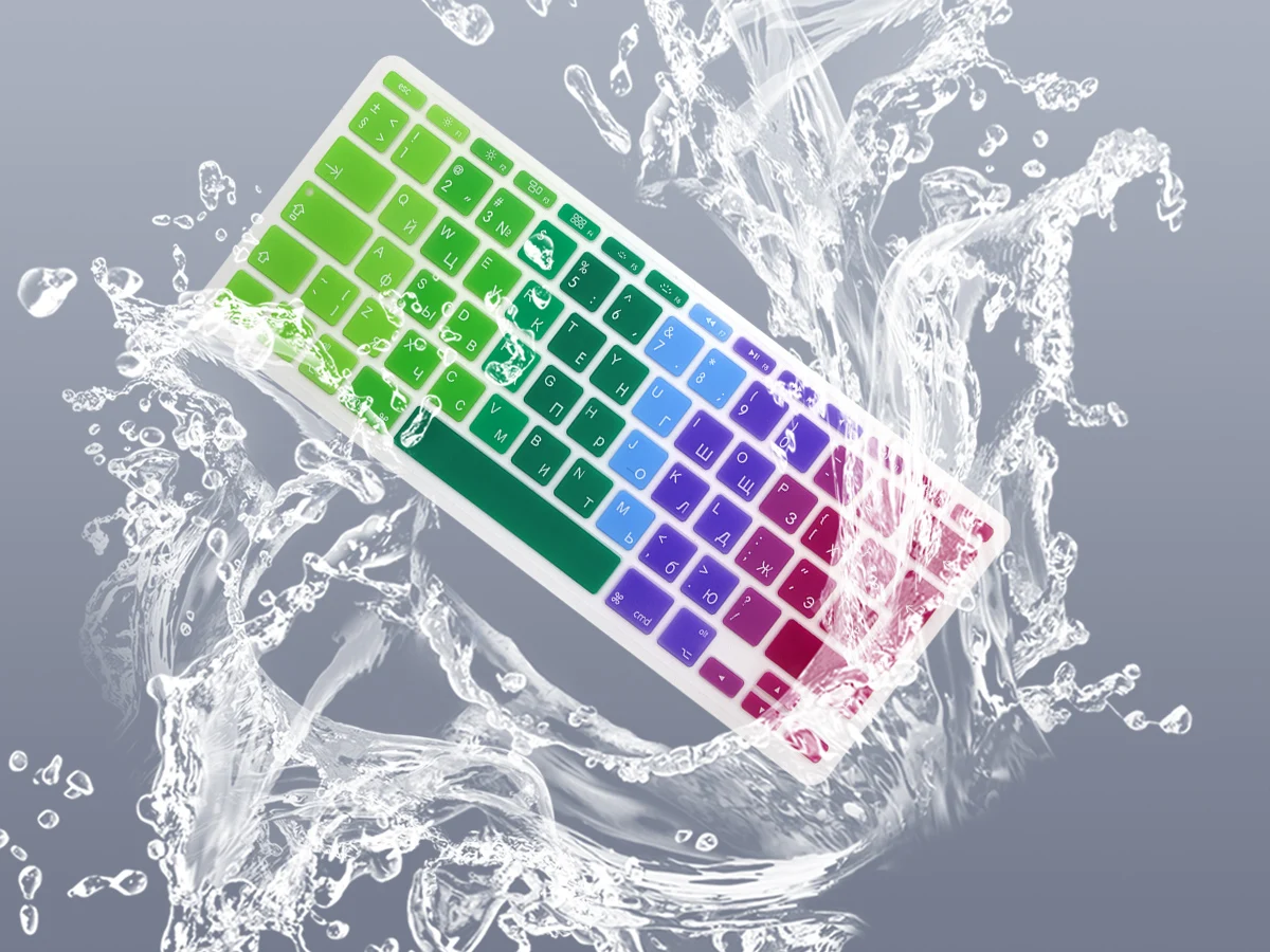 HRH Высококачественная Радужная русская клавиатура силиконовая защитная пленка