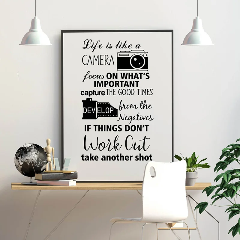 Виниловая наклейка с надписью жизнь похожа на камеру|Наклейки стену| |