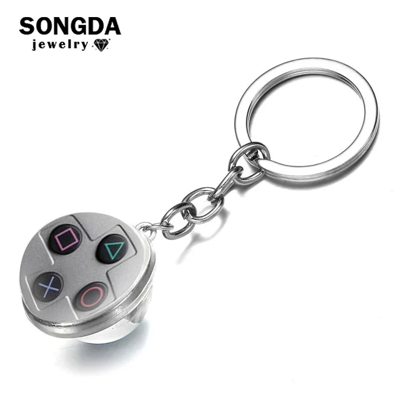 Крутой брелок SONGDA для видеоигр ключей подарок бойфренду прозрачный стеклянный