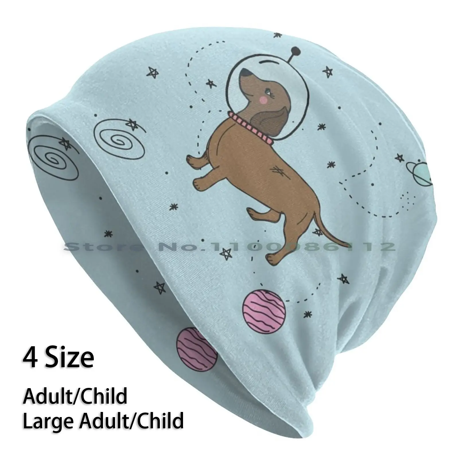 

Cute Sausage Dog Astronaut | Dachshund In Space ( Gift ) Beanies Knit Hat Space Astronaut Dackel Galaxy Stars Planet Sausagedog