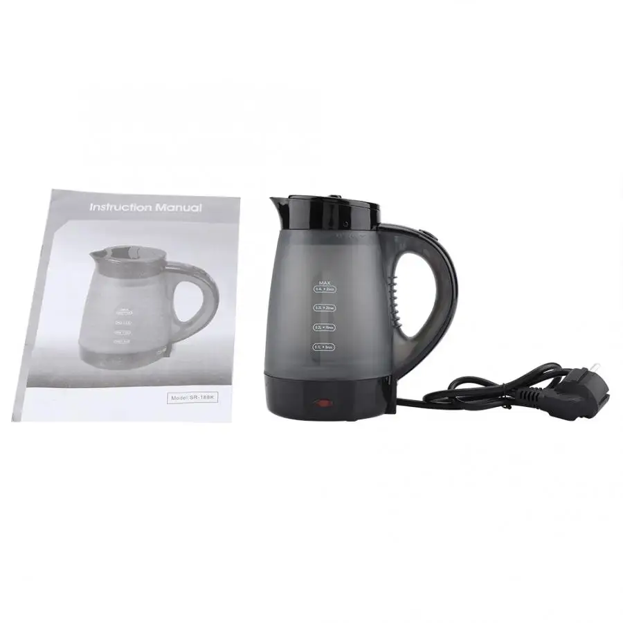 Мини чайник электрический дорожный прозрачный с евровилкой л|Электрические