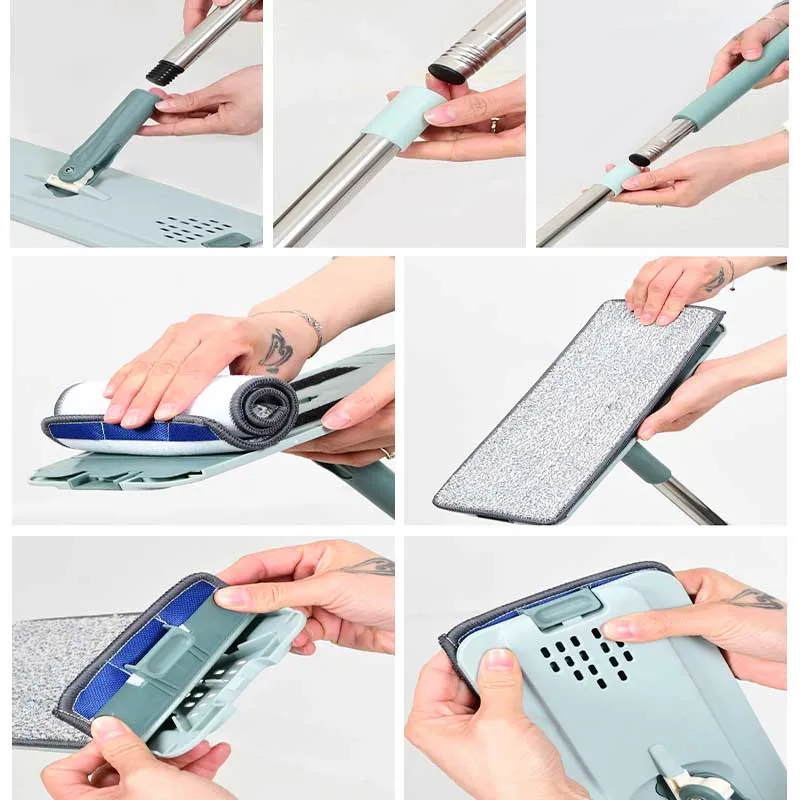 Швабра спрей для уборки волшебная швабра из микрофибры с ведром чистая плоская