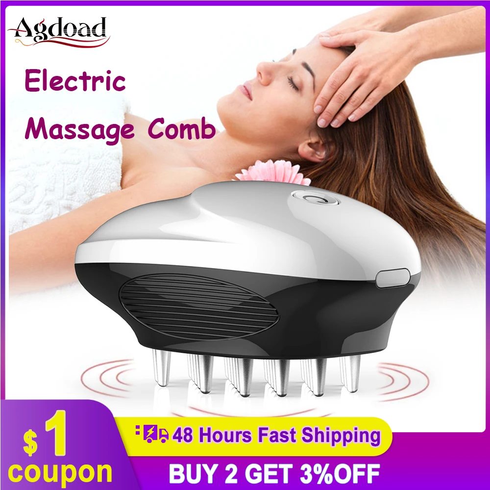

Электрическая массажная расческа для головы Вибрирующая головка кисть-массажер для волос стимулирует кровообращение рост волос предотвра...