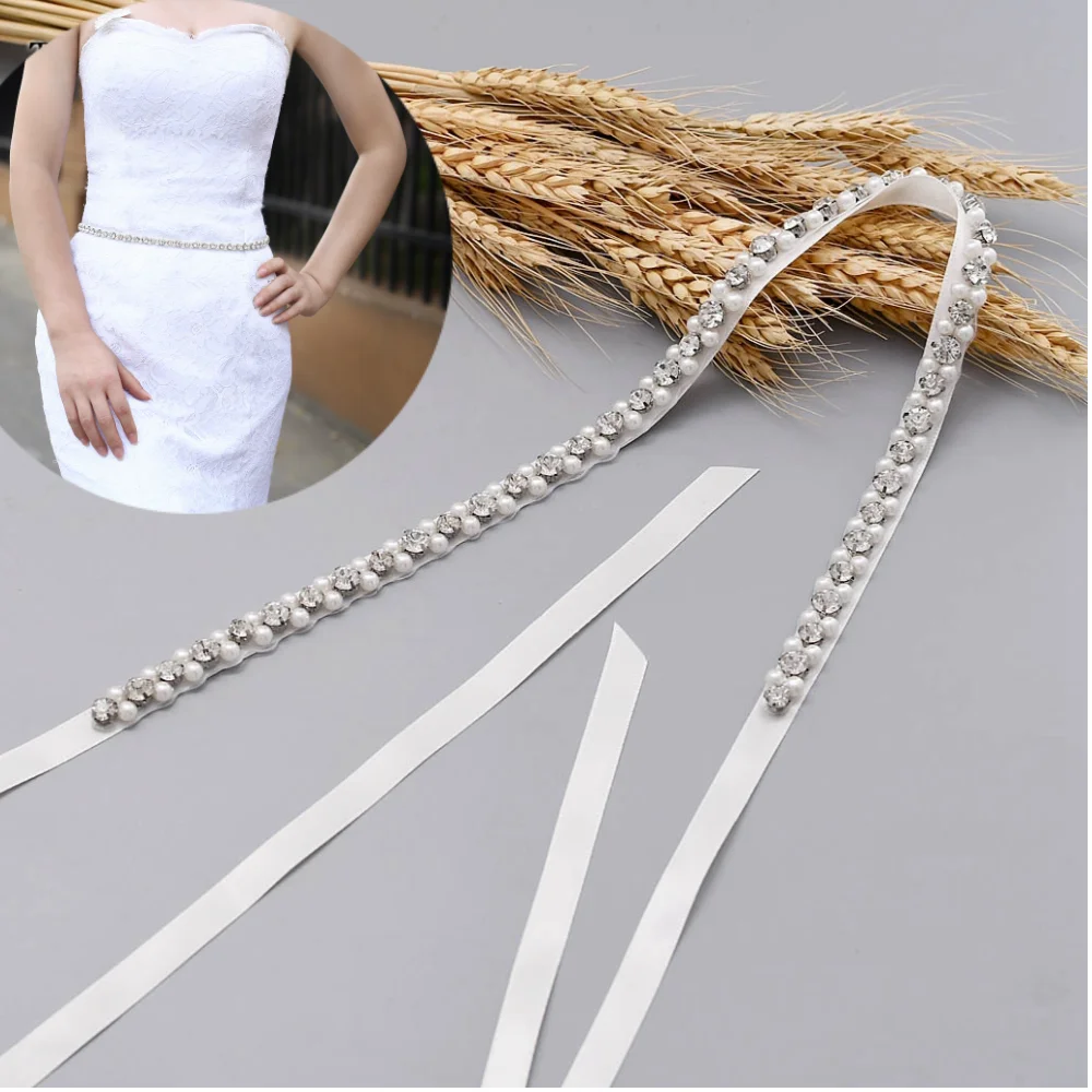 TOPQUEEN S381 серебряные стразы свадебные Ремни жемчужные ремни для платья подружки