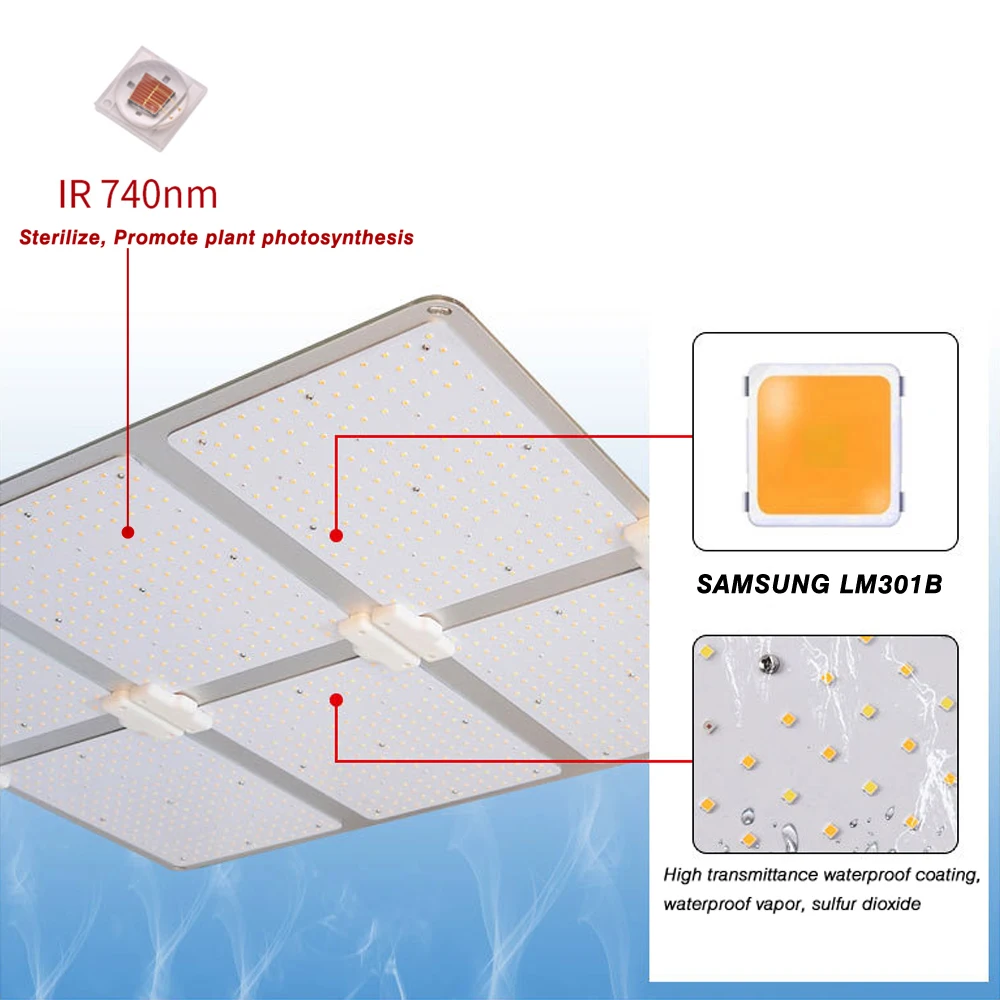 Samsung LM301B привел Quantum Board растущие фонари 3000K 5000K Mix 660nm IR для комнатных овощей и